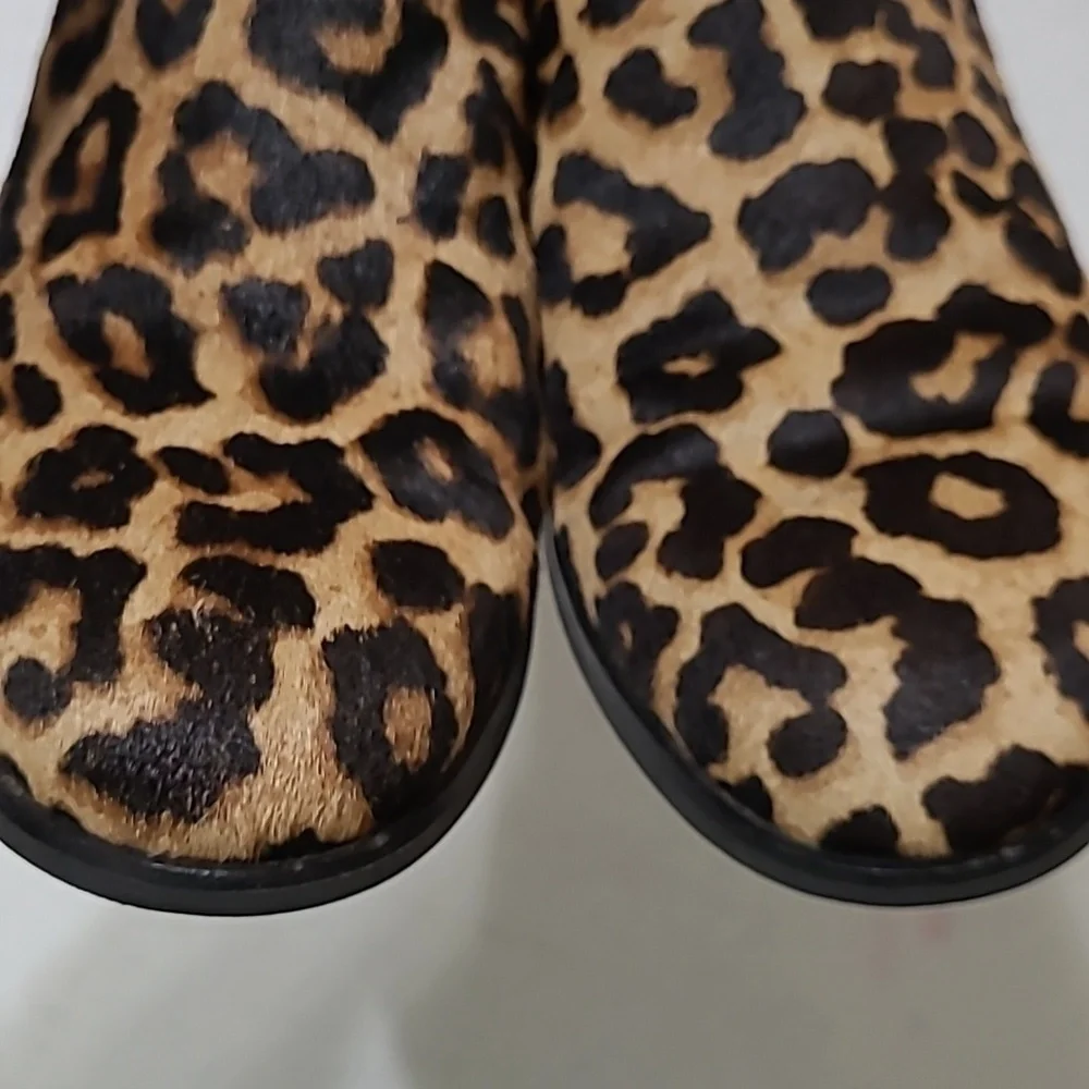 Franco Sarto women's animal print/fur ankle boots size 7.5